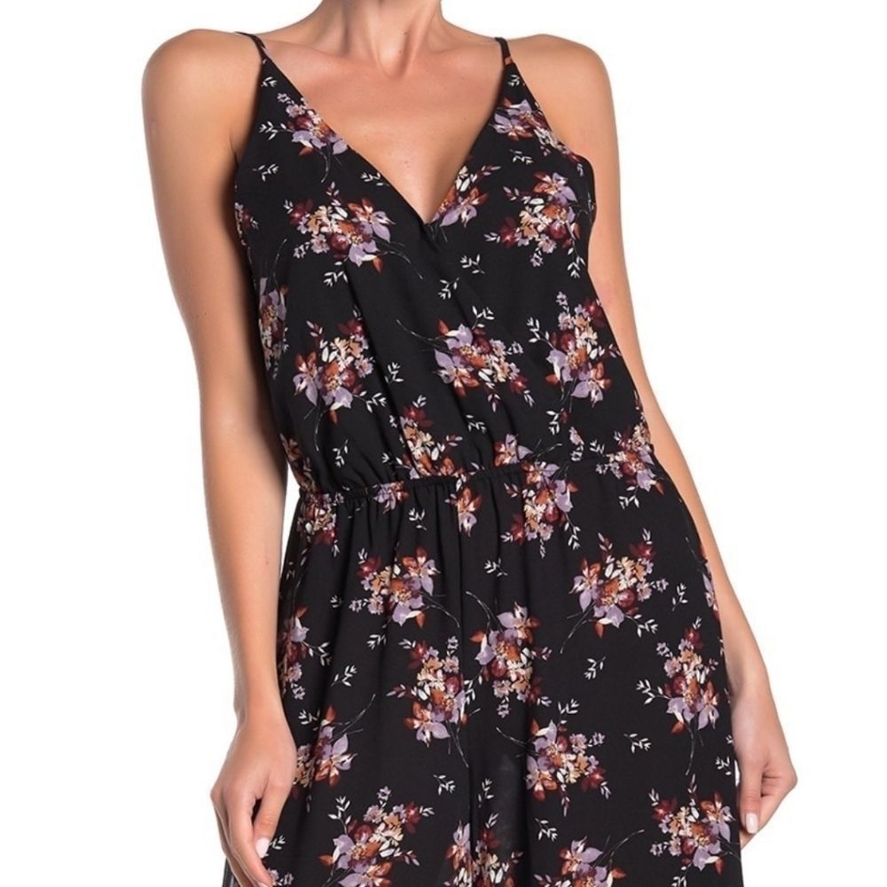 1.State Wildflower Surplice Jumpsuit